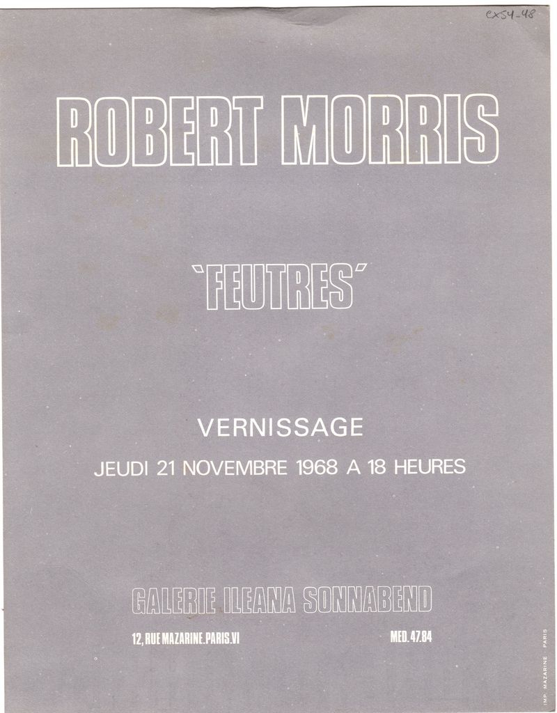 Έκθεση Robert Morris  με τίτλο “Feutres”