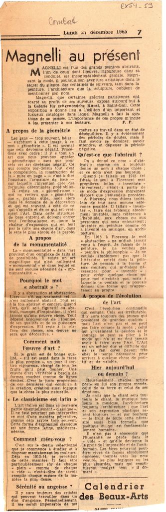 “Magnelli au présent”