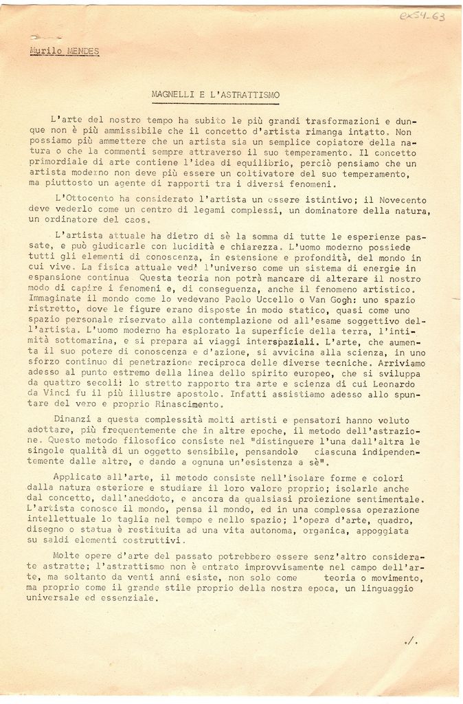 “Magnelli e l’ astrattismo”