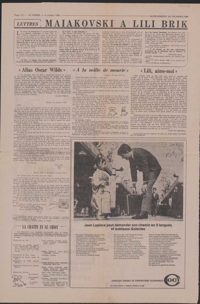 “Maïakovski à Lili Brik”