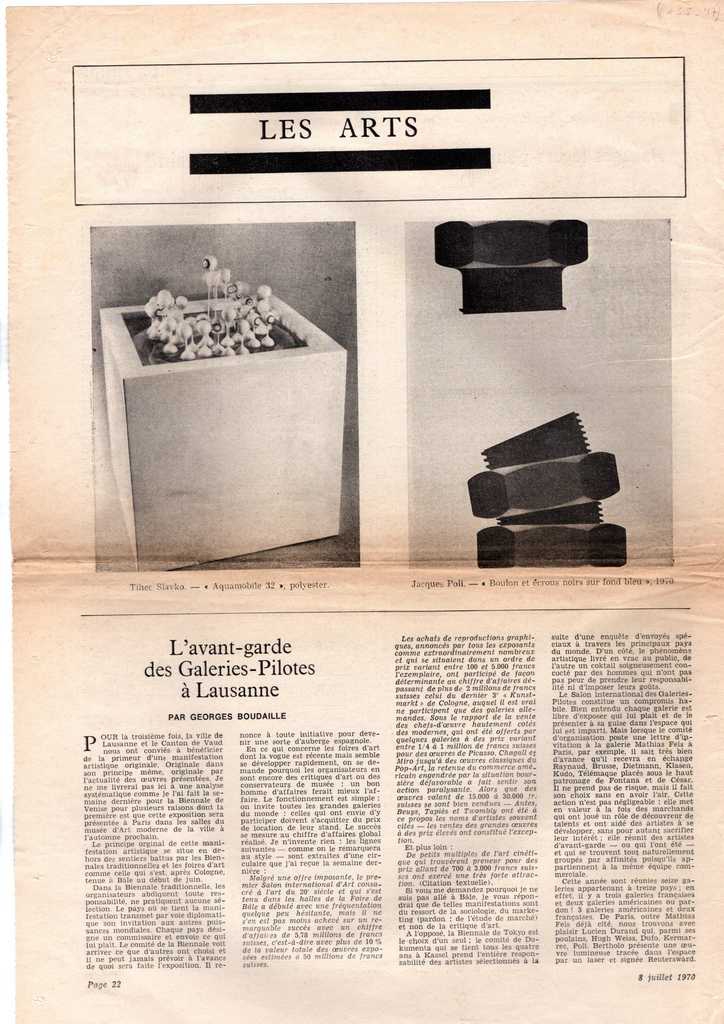 “L’ avant- garde des Galeries- Pilotes à Lausanne”