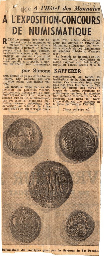 “A l’exposition-concours de numismatique”