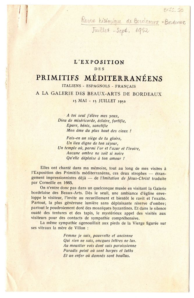 “L’ exposition des primitifs méditerranéens”