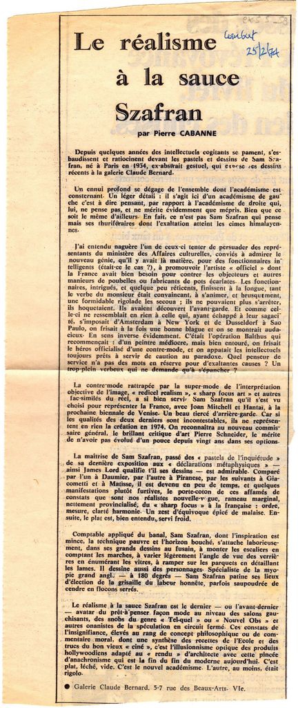 “Le réalisme à la sauce Szafran”