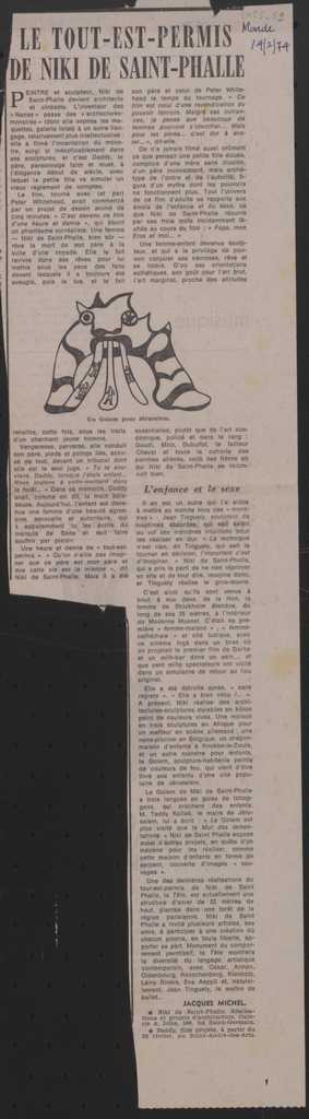 “Le tout-est-permis de Niki de Saint-Phalle”