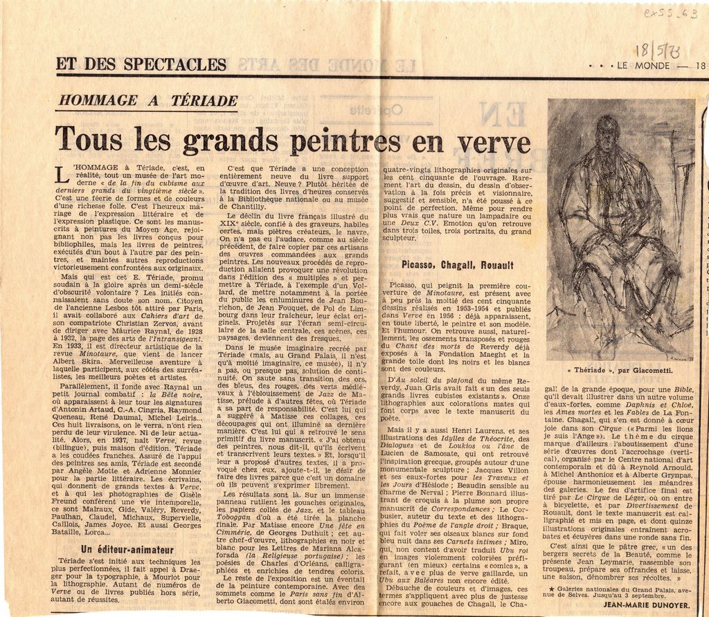 “Hommage à Tériade”