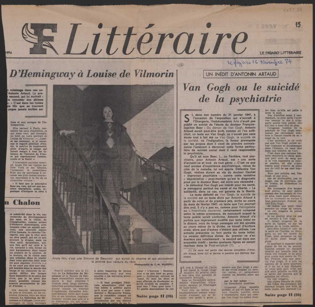“Van Gogh ou le suicide de la psychiatrie”