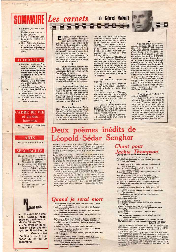 “Deux poèmes inédits de Léopold Sédar Senghor”