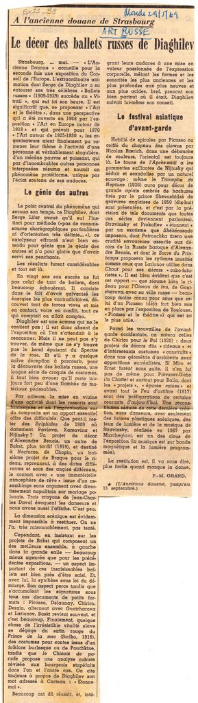 “Le décor des ballets russes de Diaghilev”