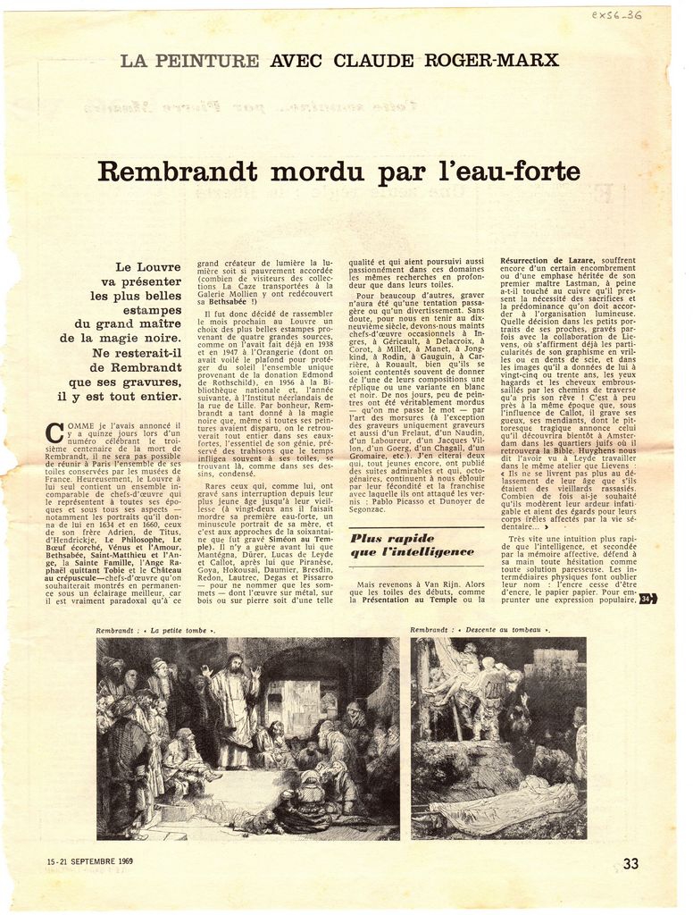“Rembrandt mordu par l’eau-forte”