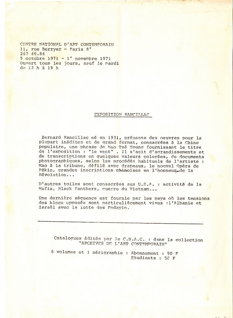 Έκθεση Bernard Rancillac