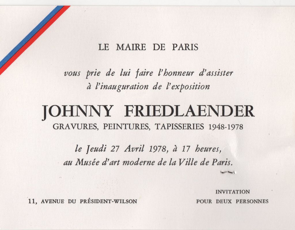 Έκθεση “Johnny Friedlaender. Gravures, Peintures, Tapisseries 1948-1978”