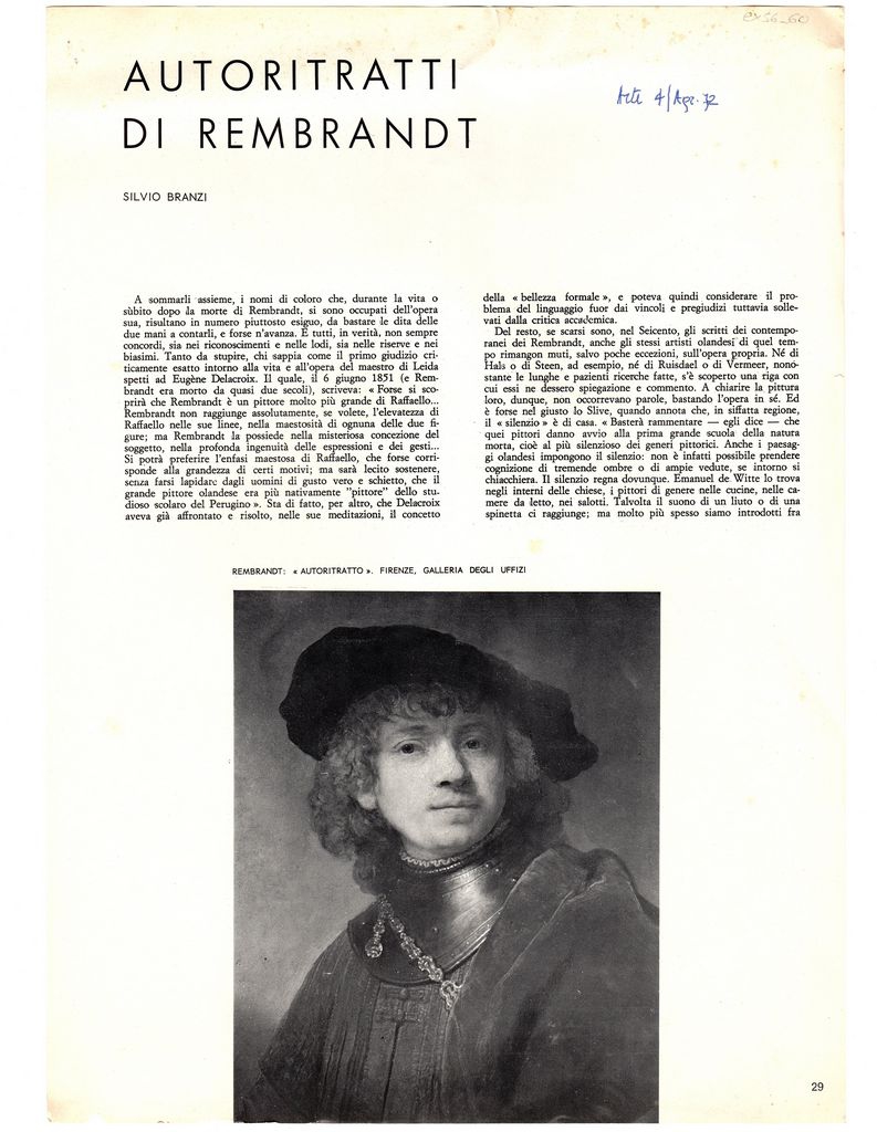 “Autoritratti di Rembrandt”