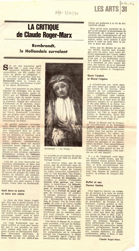 “Rembrandt, le Hollandais survolant”