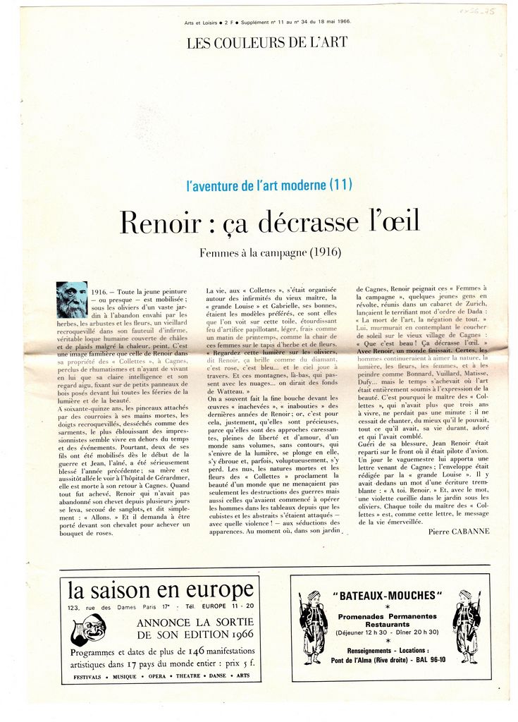 “Renoir: ça décrasse l’ oeil”