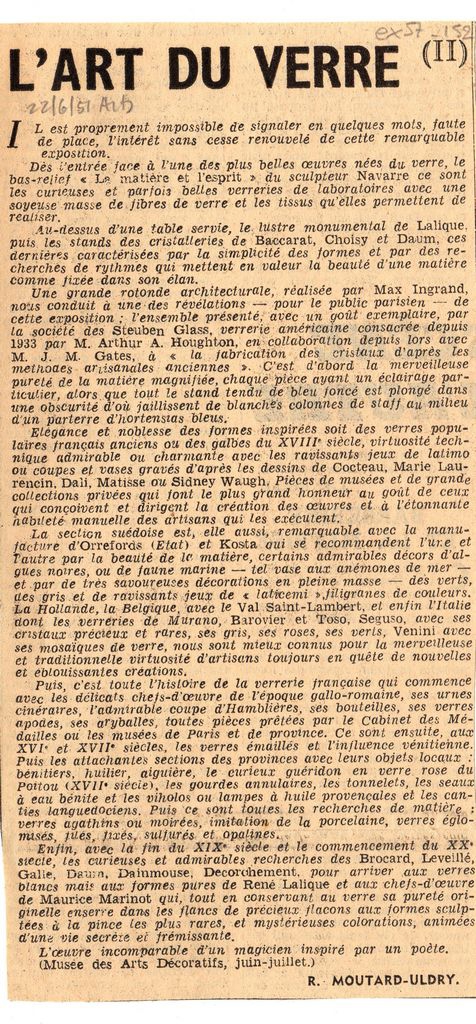“L’ art du verre”