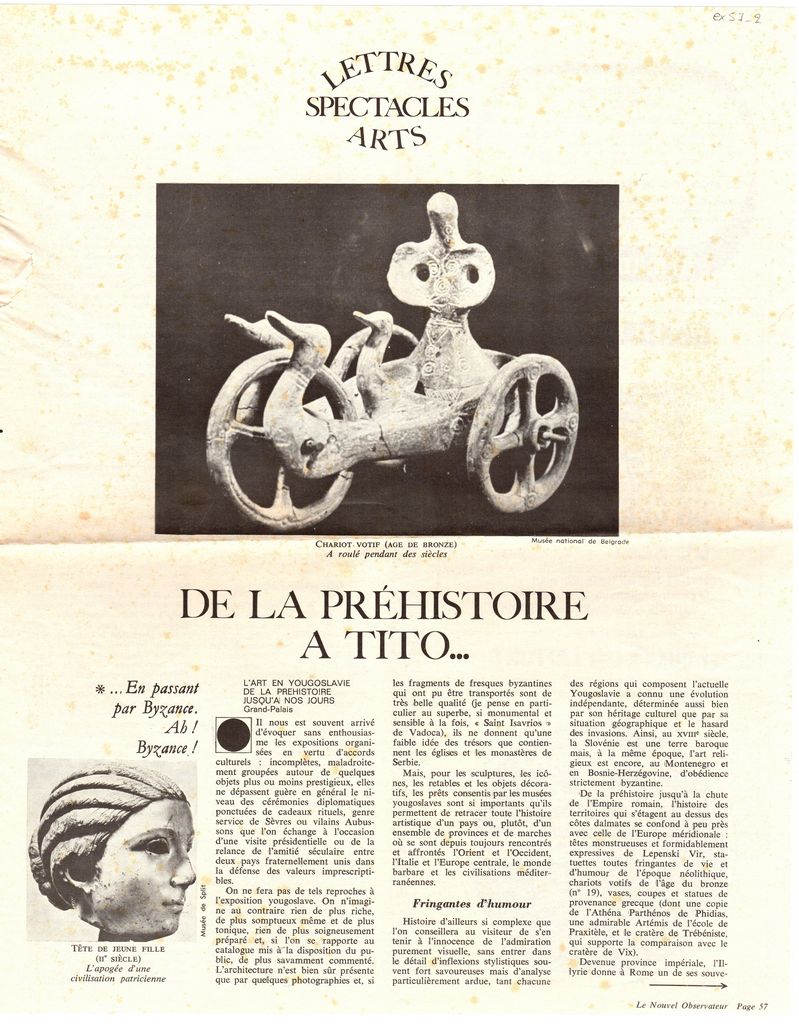 “De la préhistoire à Tito…”