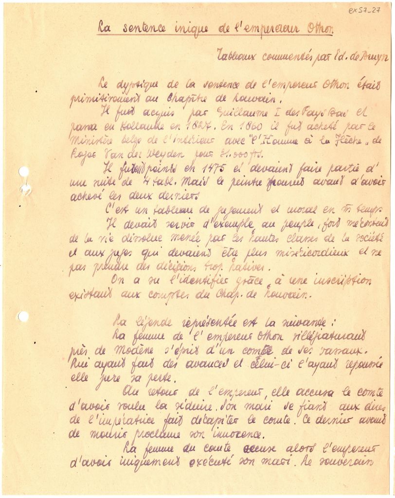 “La sentence inique de l’ empereur Othon”