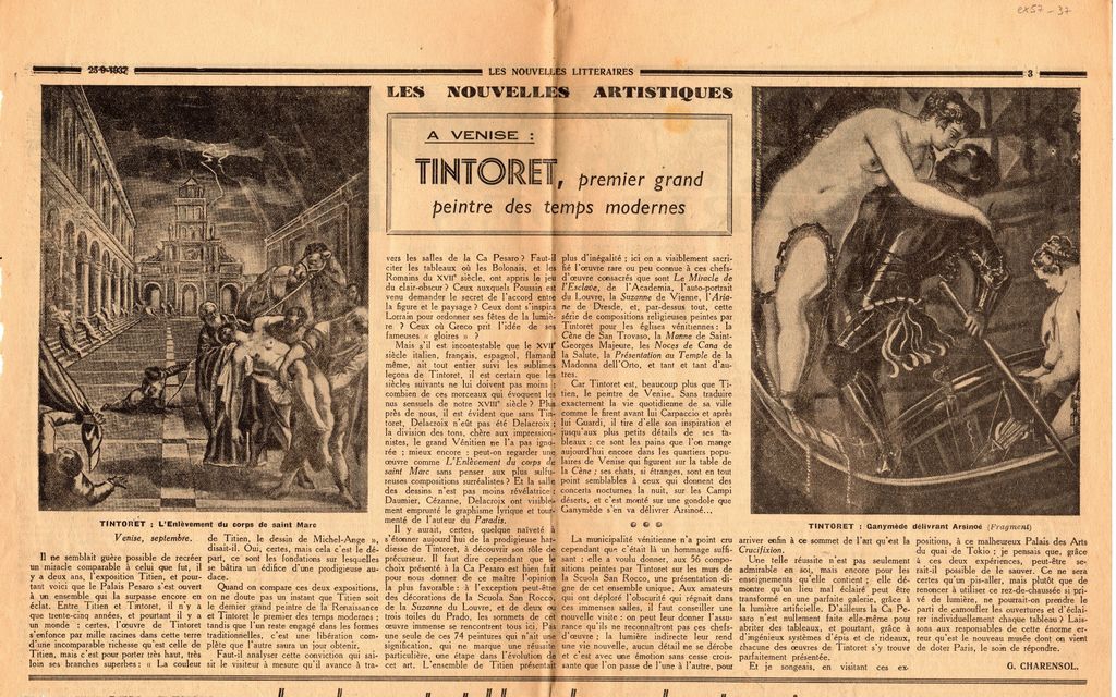 “Tintoret: premier grand peintre des temps modernes”