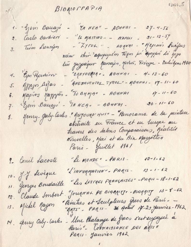 Βιβλιογραφία για τον Κώστα Τσόκλη