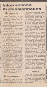 Εκθεσιολόγιο της περιόδου (Γαλλία, 04/1964)