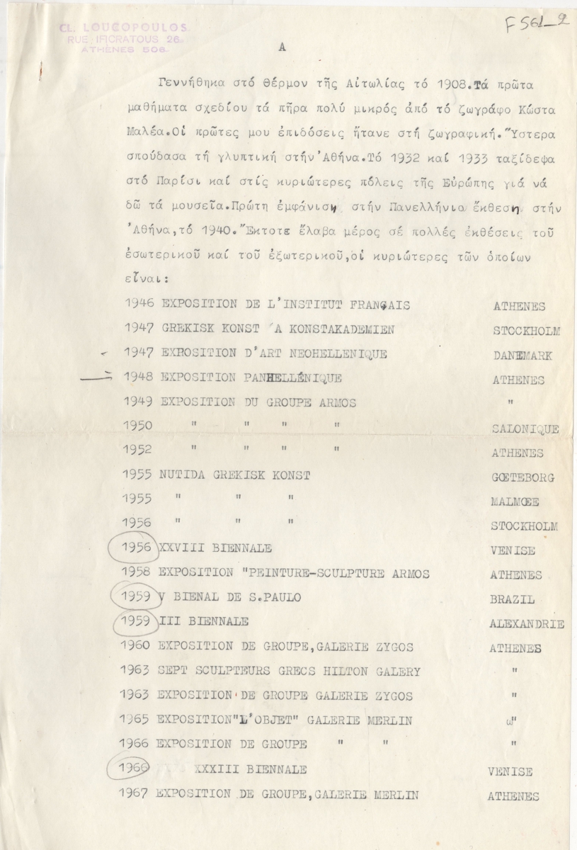 Βιογραφικό σημείωμα του Κλέαρχου Λουκόπουλου