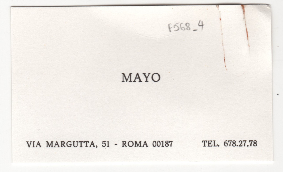 Επαγγελματική κάρτα του Mayo