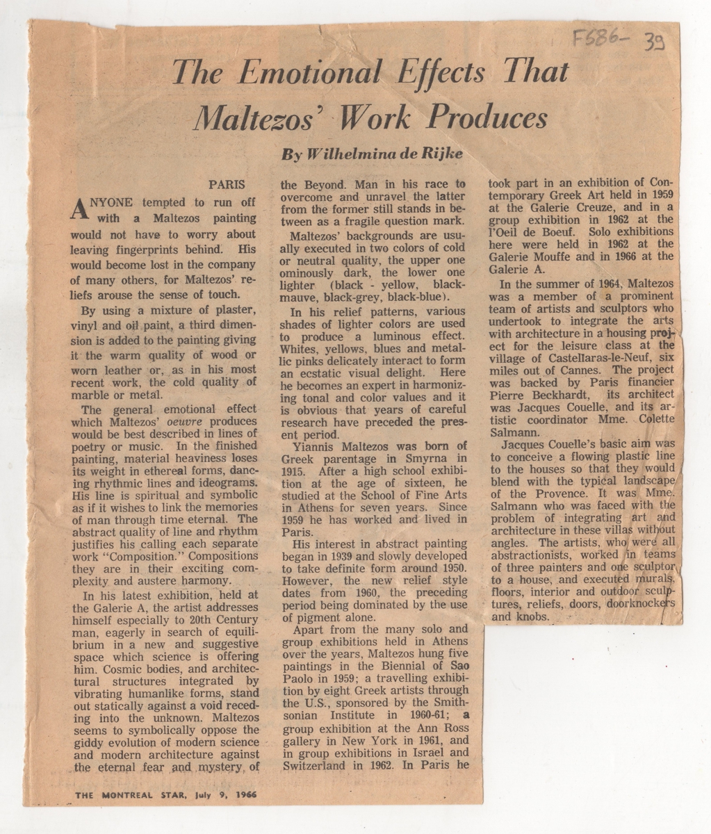 “The emotional effects that Maltezo’s work produces”
