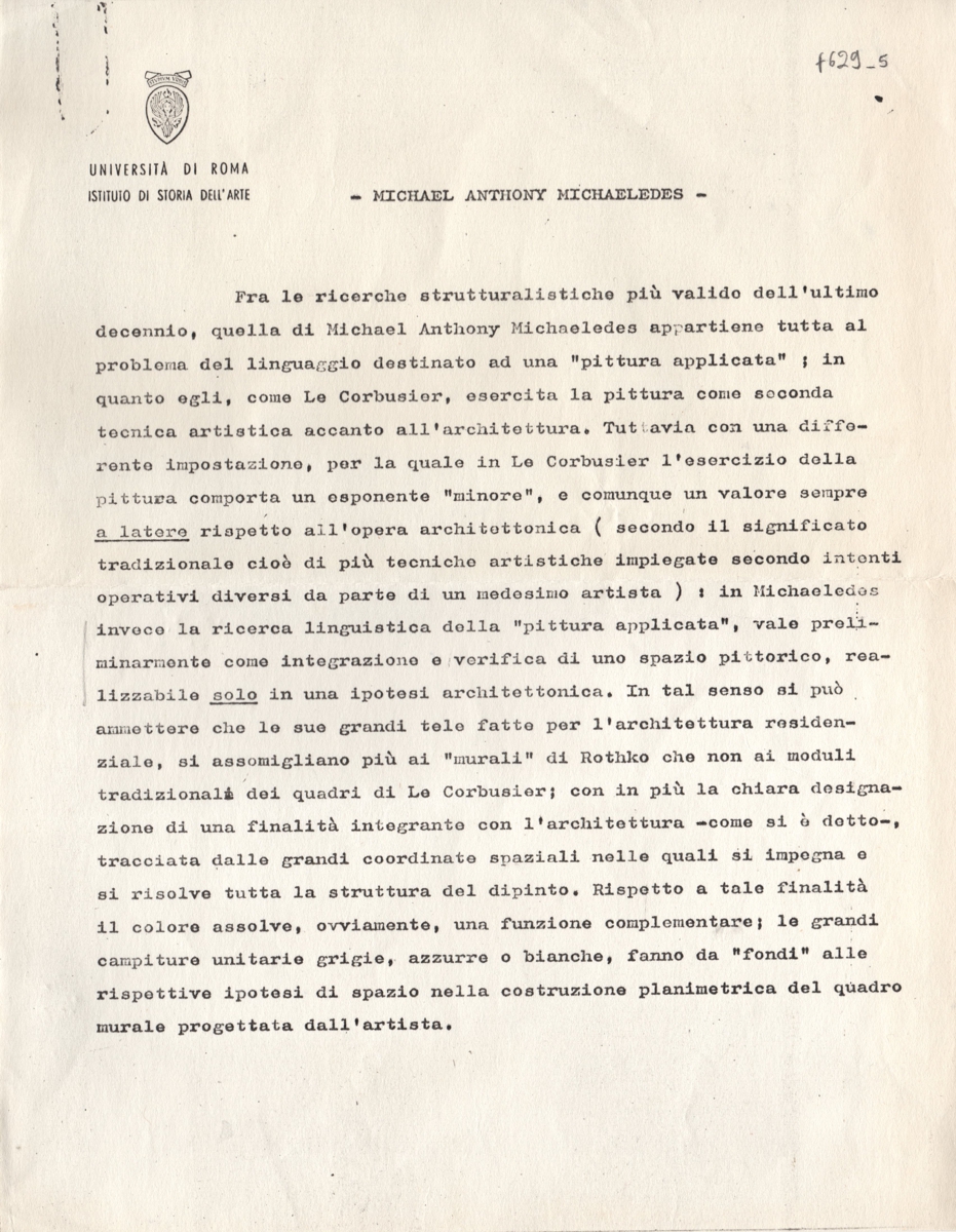 Κείμενο για το έργο του Μιχάλη Μιχαηλίδη