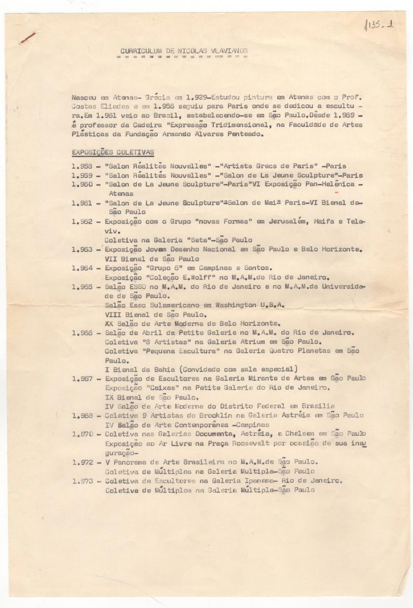Βιογραφικό σημειώμα του Νικολάου Βλαβιανού
