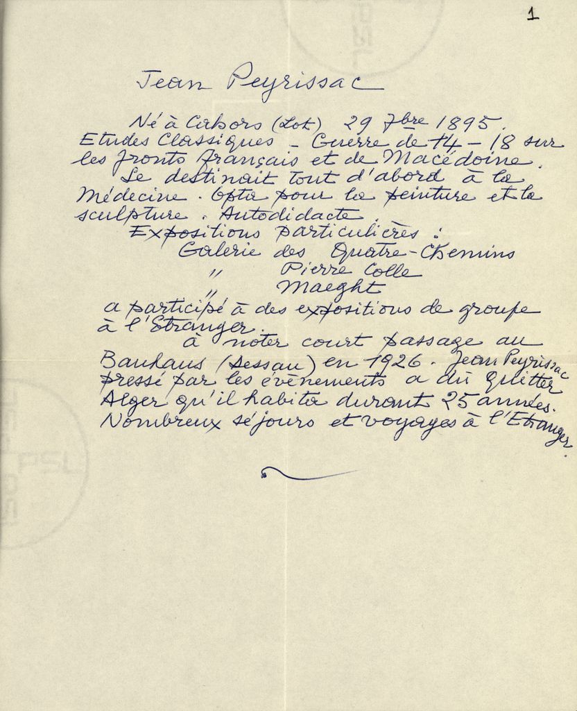 Βιογραφικό σημείωμα του Jean Peyrissac
