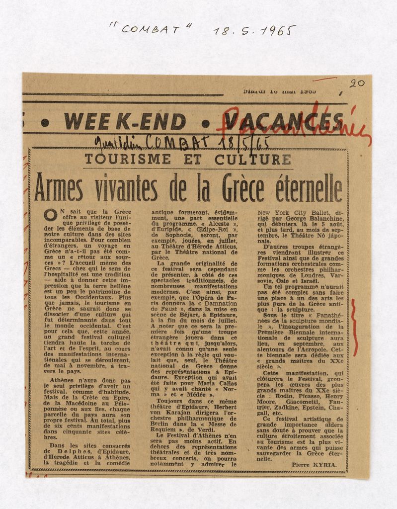 “Armes vivantes de la Grèce éternelle”