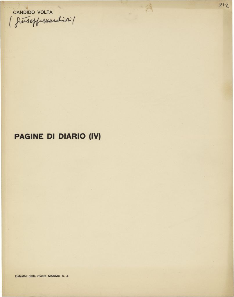“Pagine di Diario (IV)”