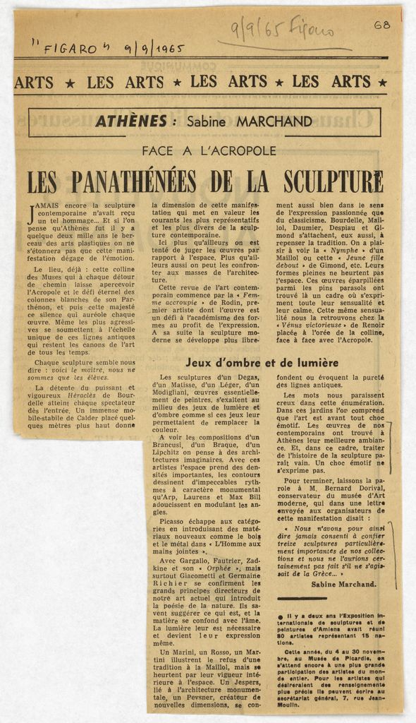 “Les Panathénées de la sculpture”