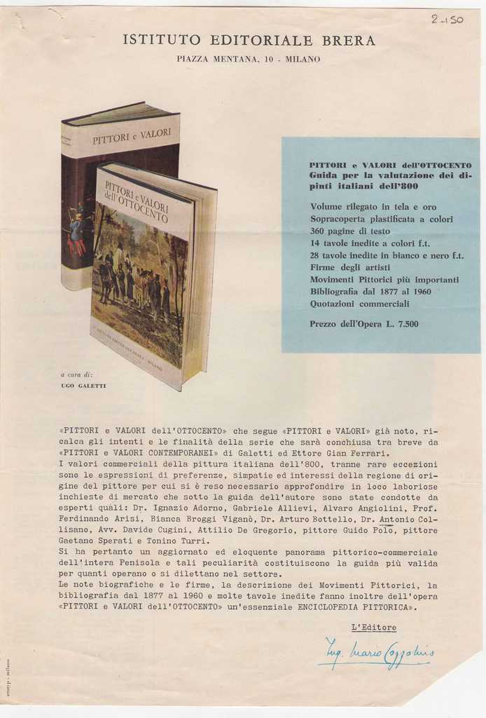 Έκδοση “Pittori e valori dell’ottocento”