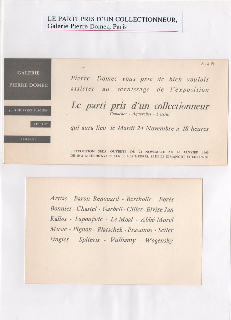 Έκθεση “Le parti pris d’un collectionneur”