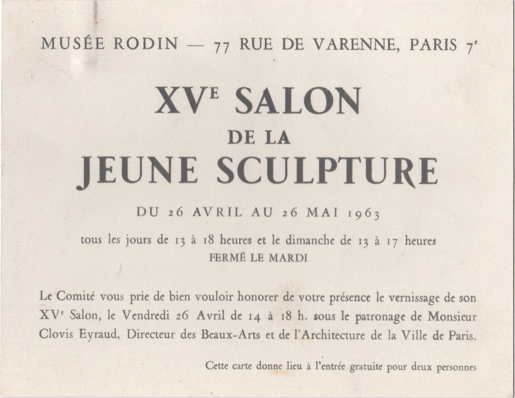 Έκθεση “Xve Salon de la Jeune Sculpture”