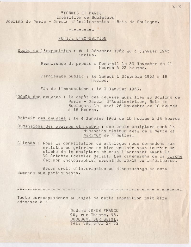 Έκθεση “Formes et Magie – Exposition de Sculpture”