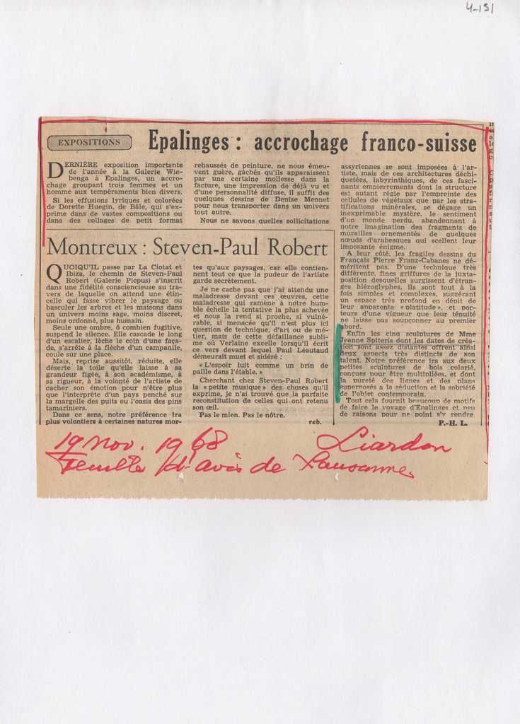 “Expositions. Epalinges: accrochage franco-suisse”