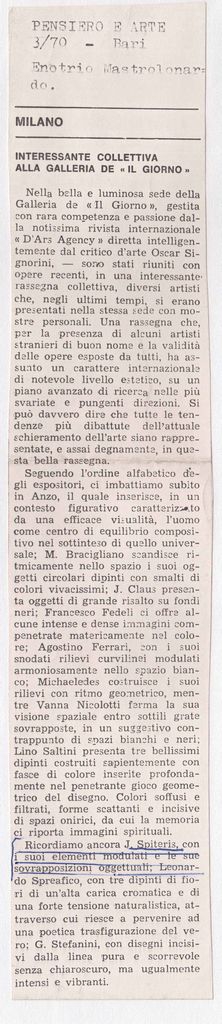 “Interessante collectiva alla Galleria de Il Giorgno”