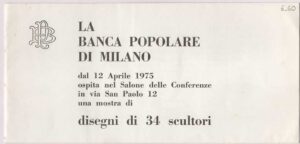 Πρόσκληση εγκαινίων έκθεσης “Disegni di 34 scultori”