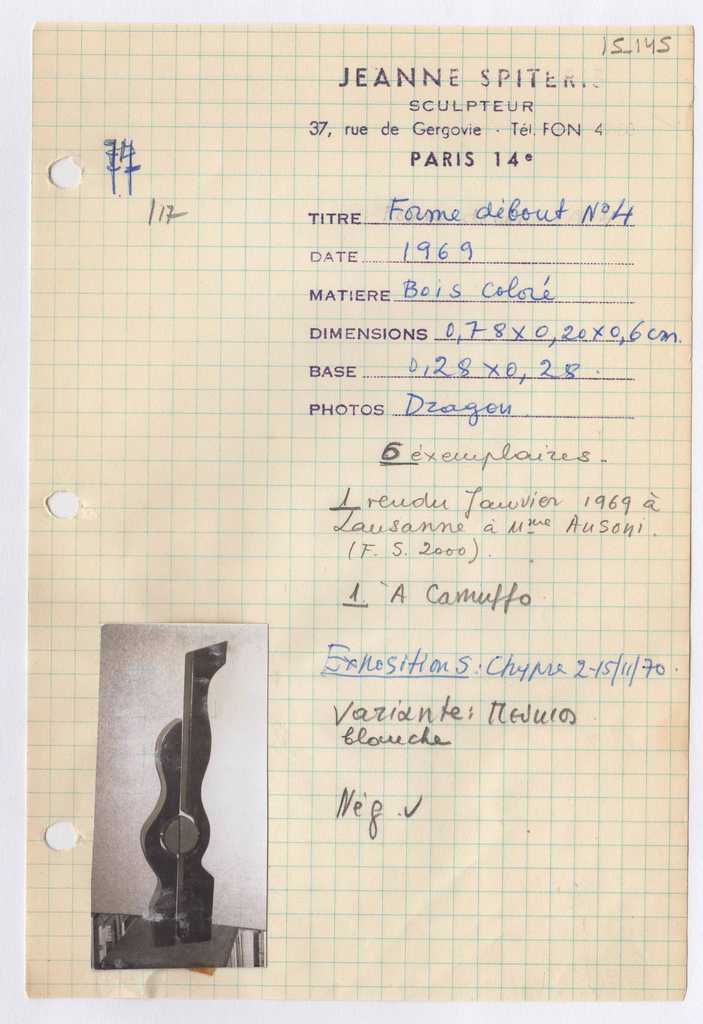 Ι. Βεροπούλου-Σπητέρη “Όρθια φόρμα, αρ. 4” (“Forme débout No 4”)