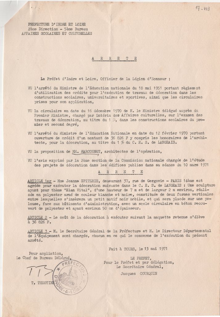 Δημόσιο έγγραφο σχετικά με την κατασκευή του έργου της Ι.Σπητέρη “Elan Vital”