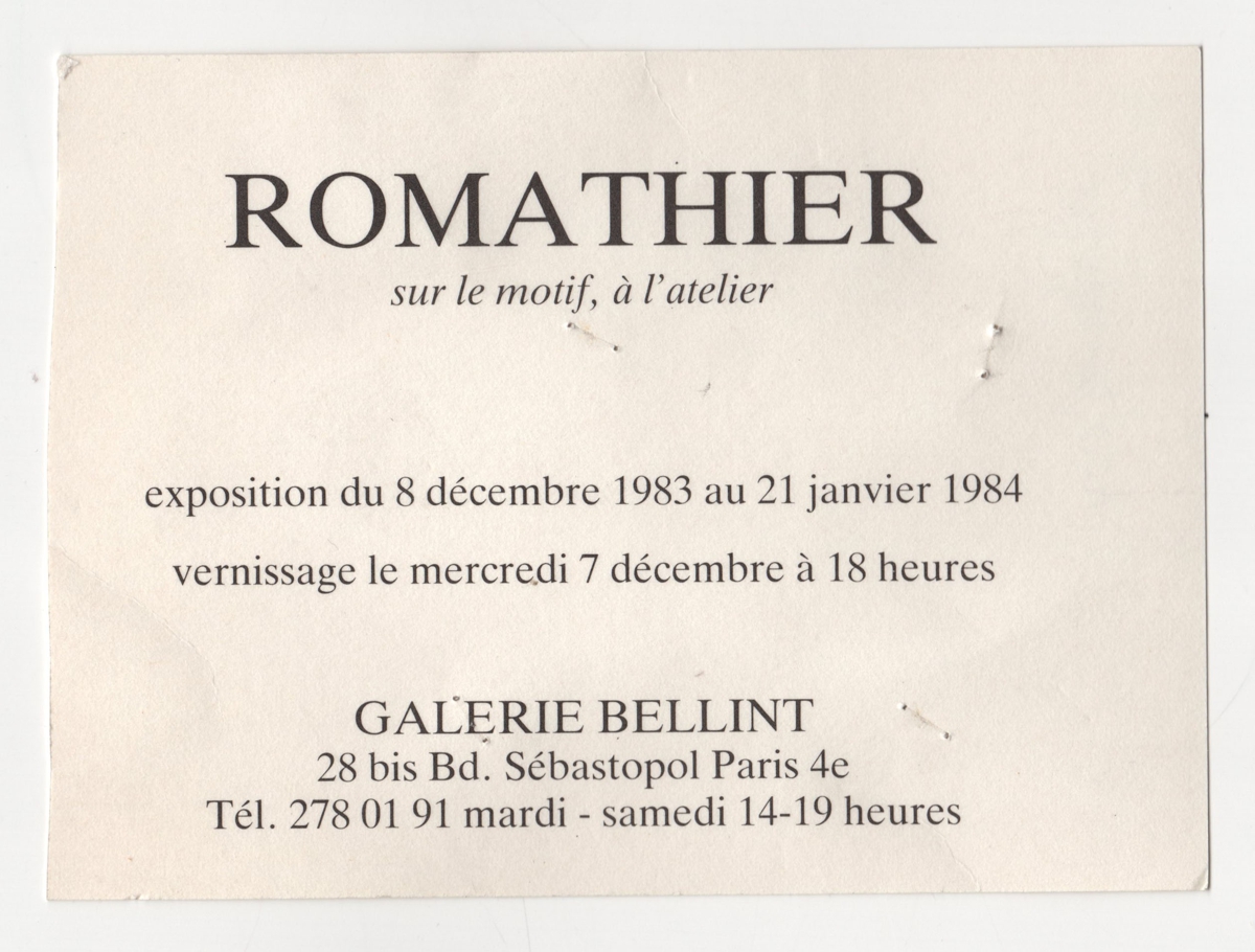 Έκθεση George Romathier “Sur le motif, à l’atelier”