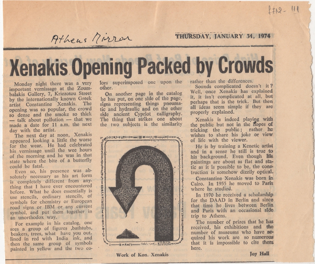 “Xenakis opening packed by crowds”