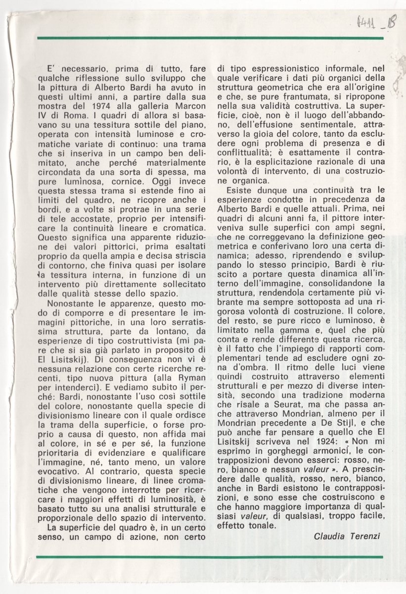 Κείμενο για τον Alberto Bardi