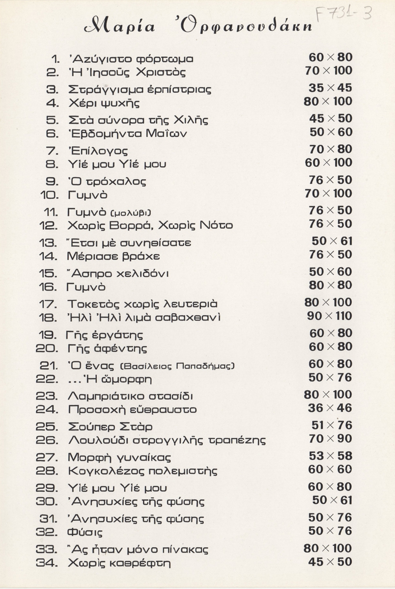 Έκθεση Μαρίας Ορφανουδάκη