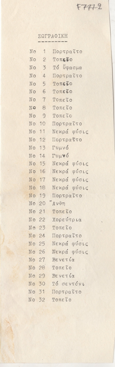 Κατάλογος έργων του Κώστα Παπαχριστόπουλου