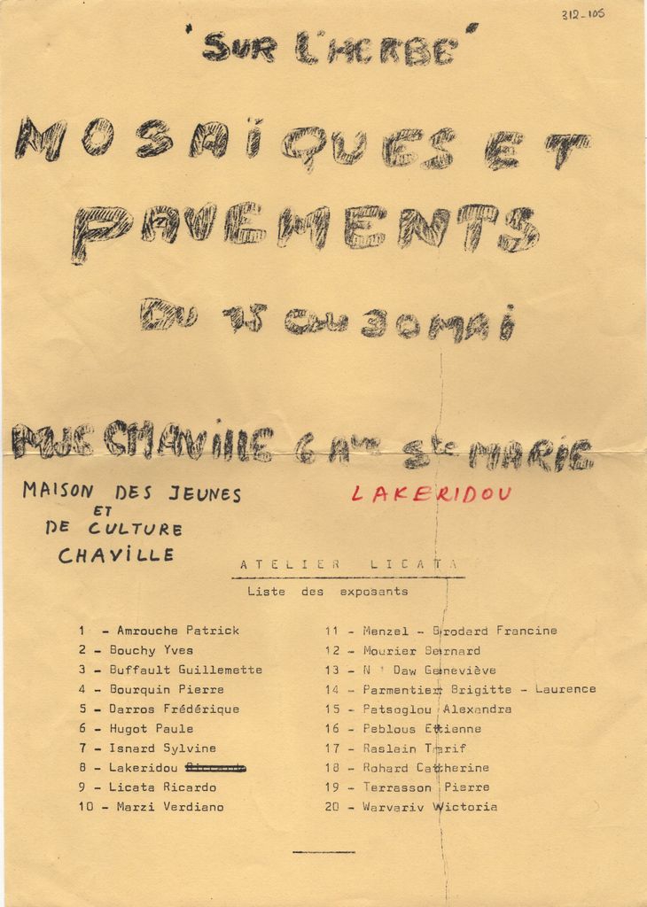 “Mosaïques et pavements”, Atelier Licata